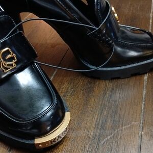 Karl Lagerfeld Black and Gold Heels